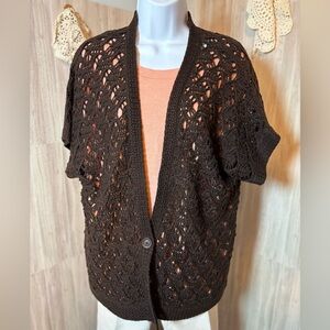 Jones New York Chocolate Knit Top Cardigan